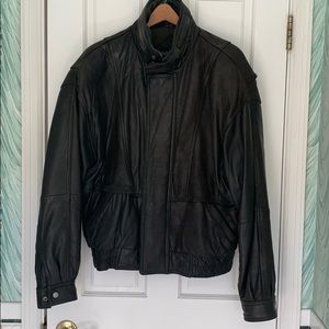 MENS dark brown leather jacket.